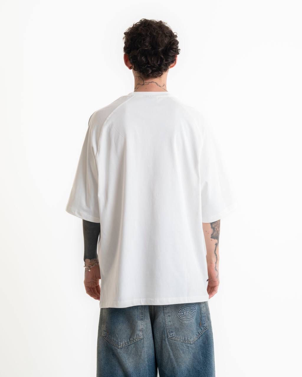 Pm Studio Baskılı Oversize T-shirt - Beyaz