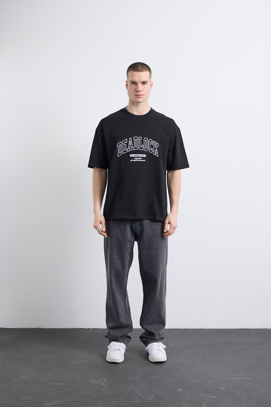 Design Studio Nakış Detaylı Siyah T-shirt