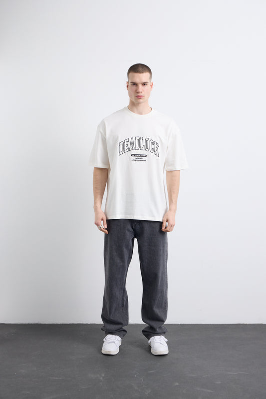 Design Studio Nakış Detaylı Beyaz T-shirt