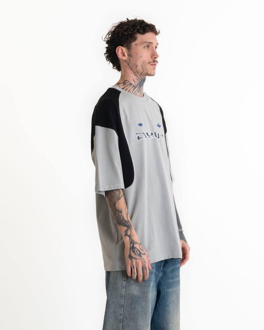 Arch Baskılı Oversize T-shirt - Gri