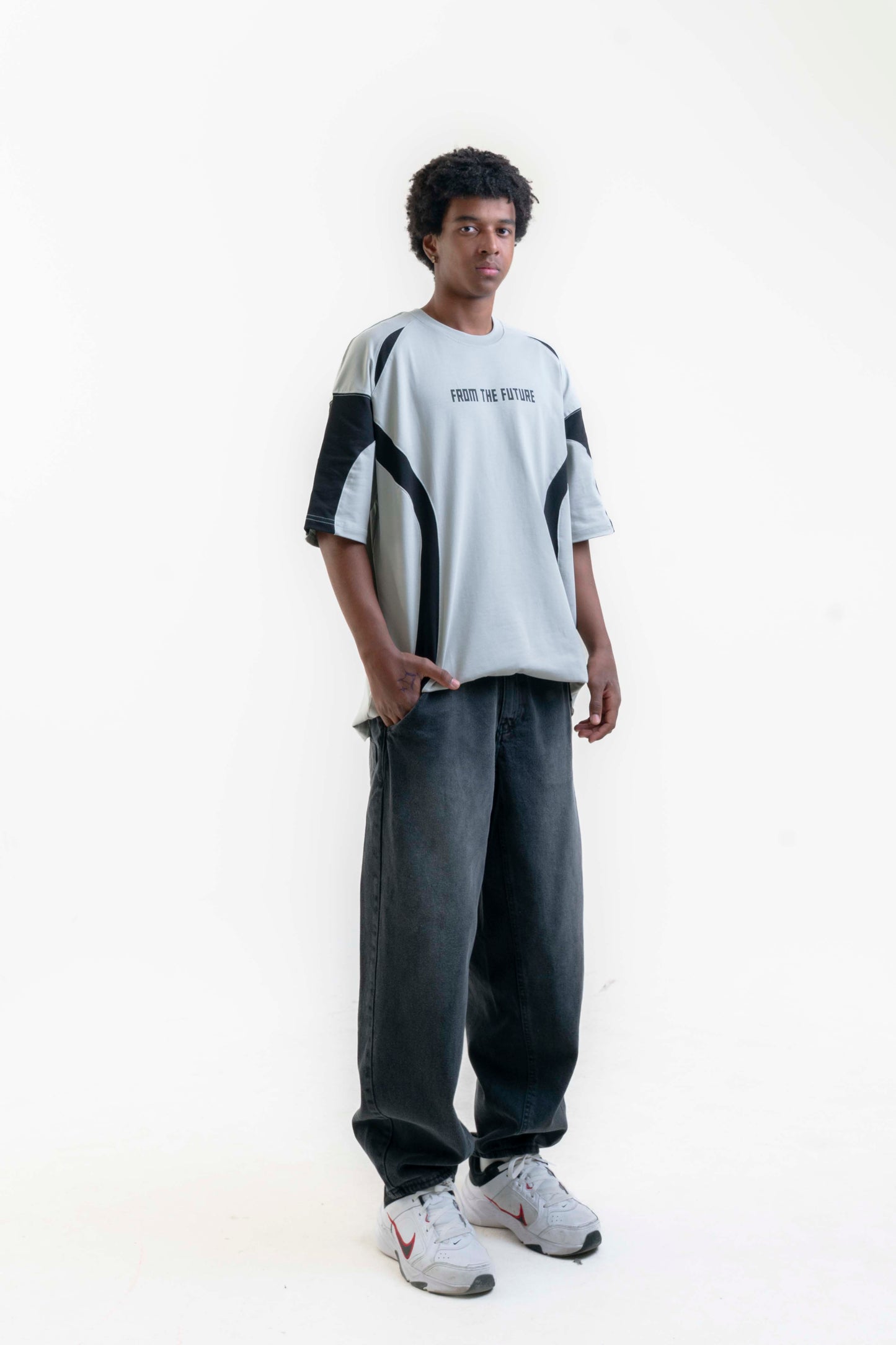 Future Oversize Tişört - Gri