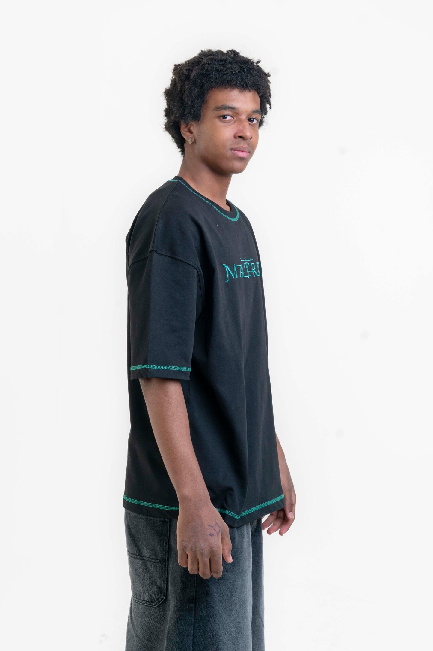 Matrix Edge Oversize T-Shirt – Siyah