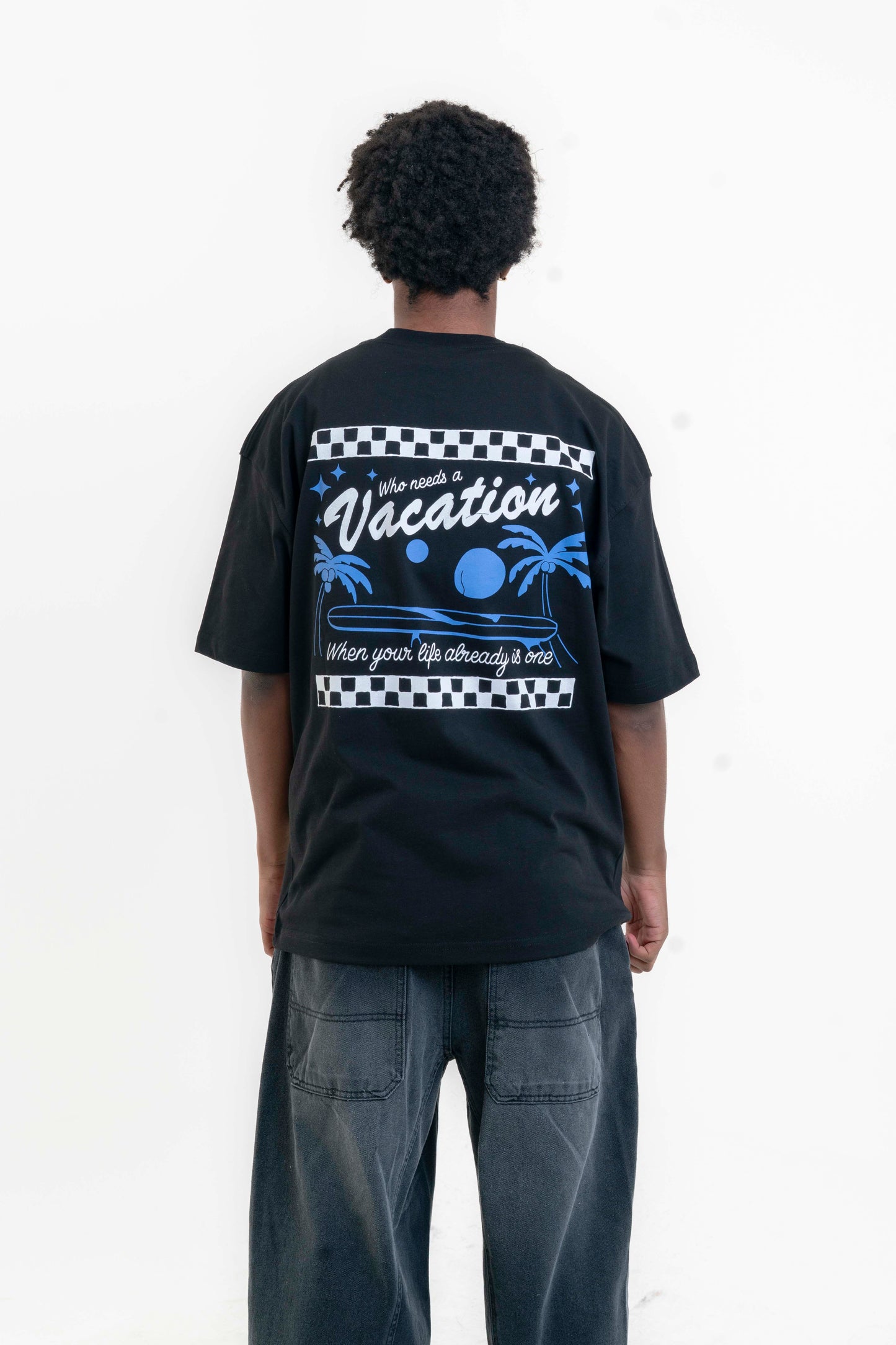 Vacation Oversize T-Shirt - Siyah