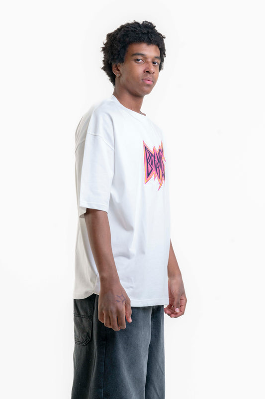 Batfang Nakış Detaylı Oversize T-shirt - Beyaz