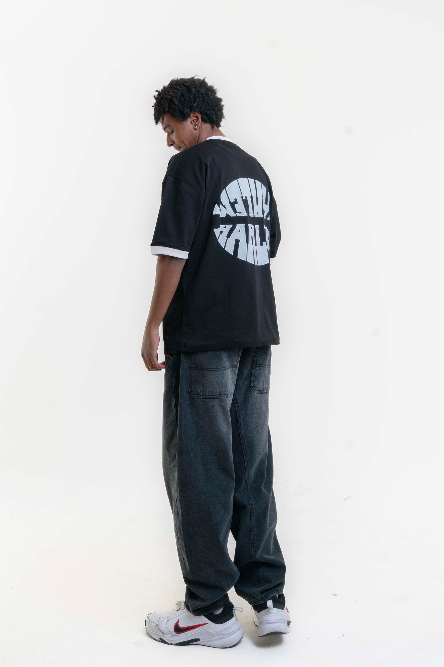 Harlem Street Oversize T-shirt - Siyah/Beyaz