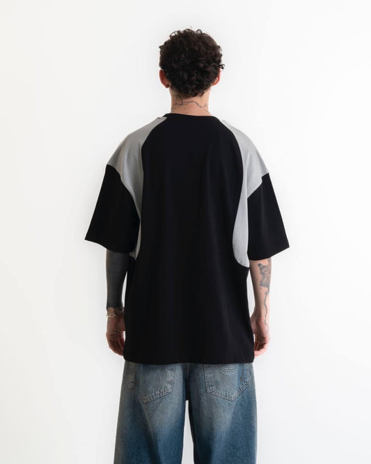 Arch Baskılı Oversize T-shirt - Siyah