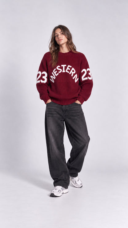 WESTERN DESENLİ TRİKO KAZAK 25K-036