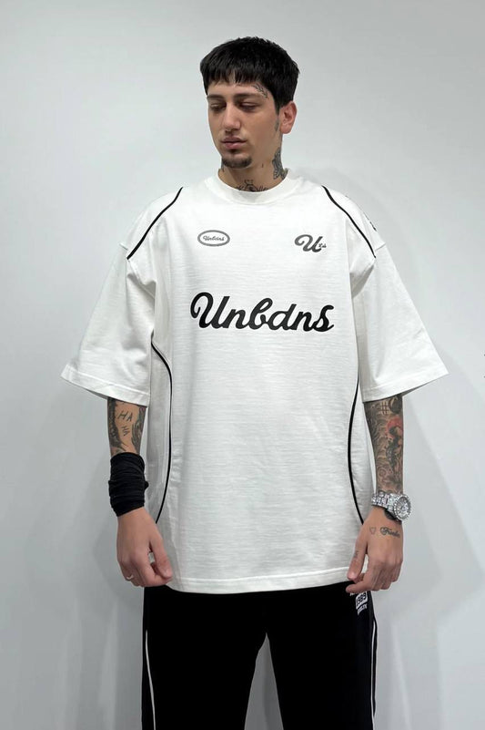 Unbdns Baskılı Oversize T-shirt - Beyaz