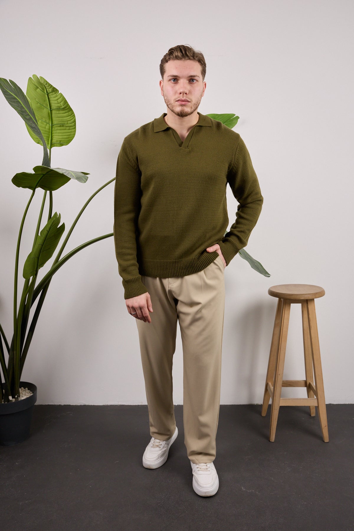 Polo Yaka Kazak Haki