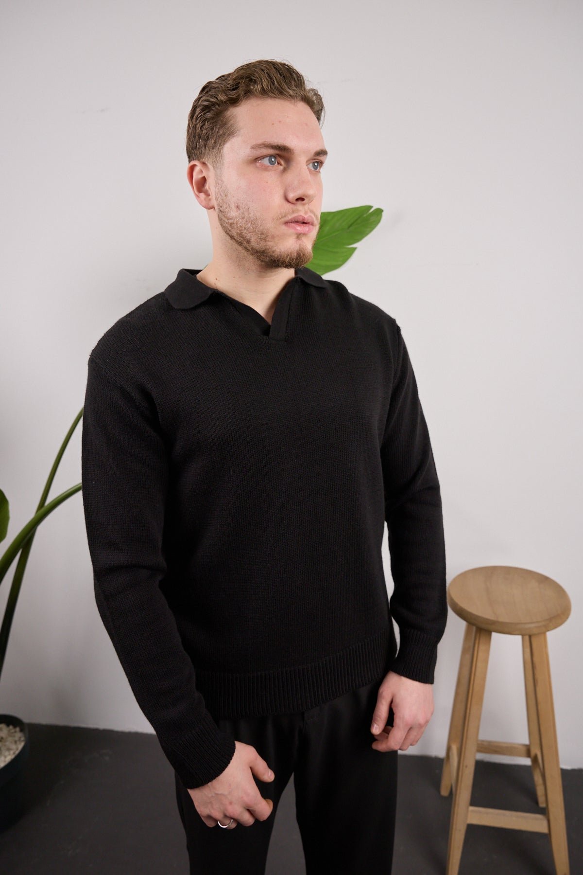 Polo Yaka Kazak Siyah