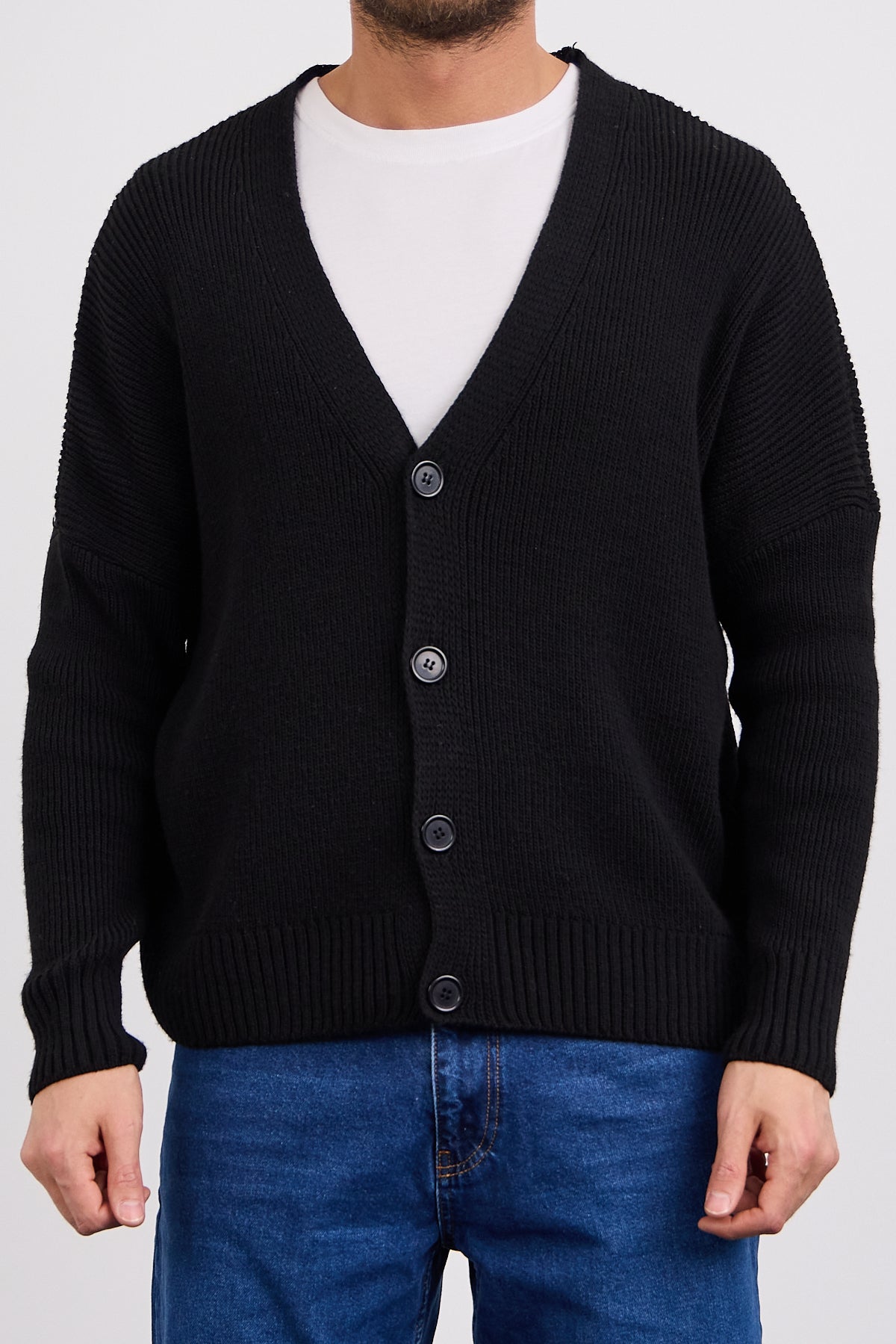 Düğmeli Hırka Siyah