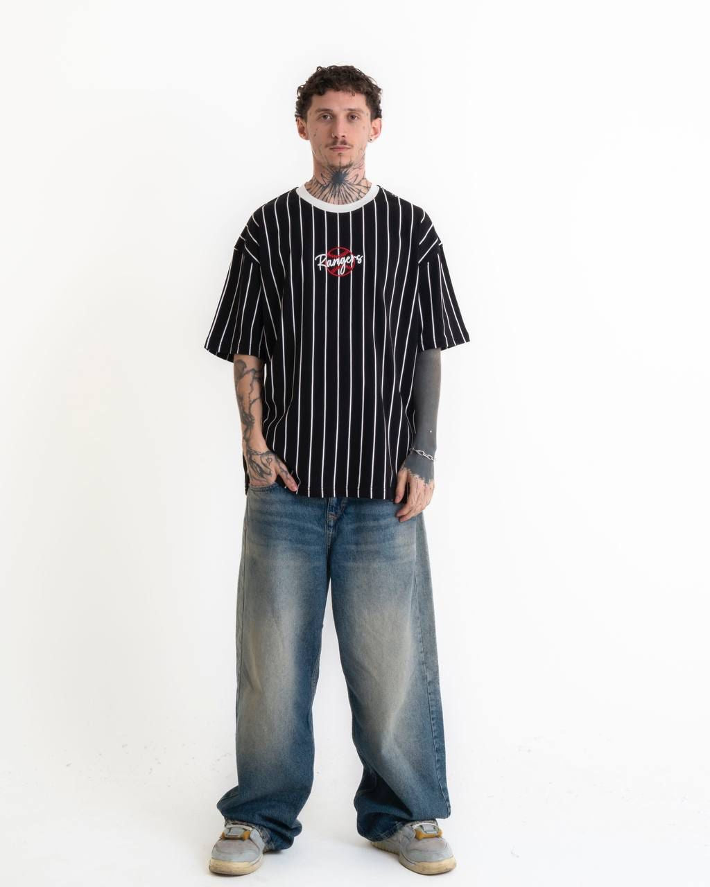 Rangers Baskılı Oversize T-shirt - Siyah