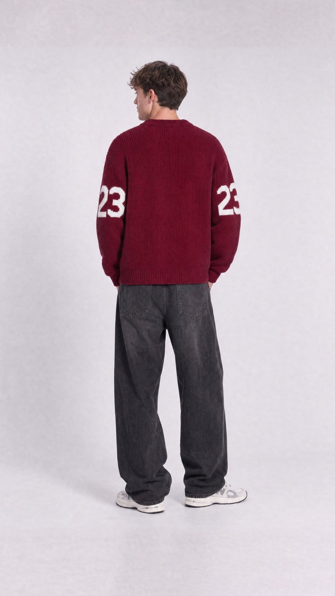 BORDO WESTERN DESENLİ TRİKO KAZAK 25K-036