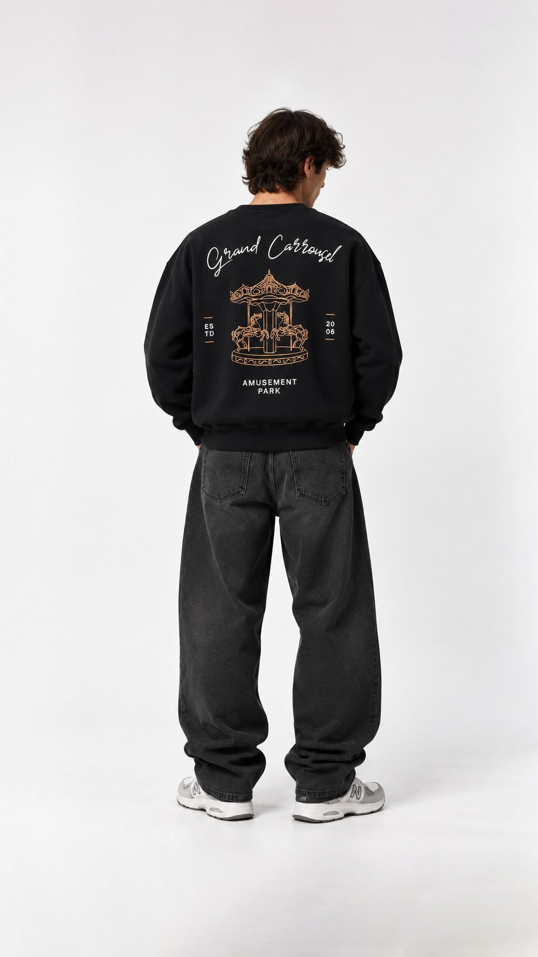 ATLI KARINCA BASKI DETAYLI SWEAT 25K-012 SİYAH