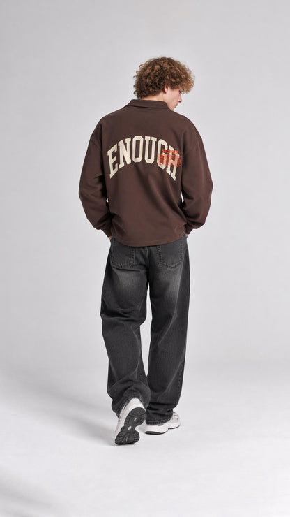 ENOUGH BASKILI POLO YAKA SWEAT 25K-066 KAHVE