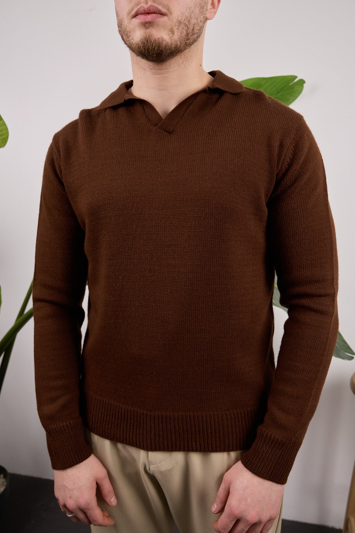 Polo Yaka Kazak Kahverengi