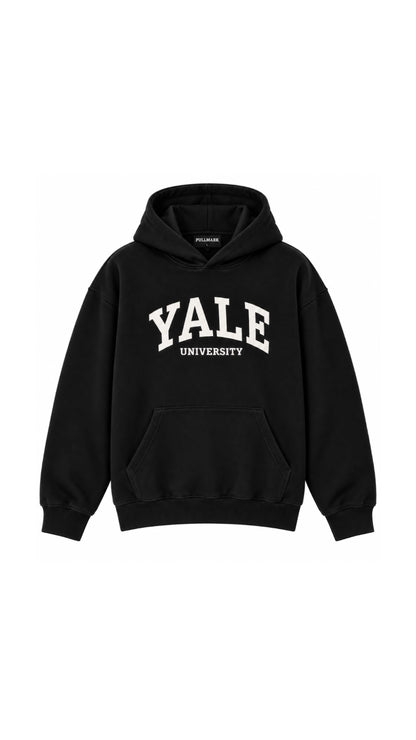 YALE BASKILI HOODİE 25K-082 SİYAH