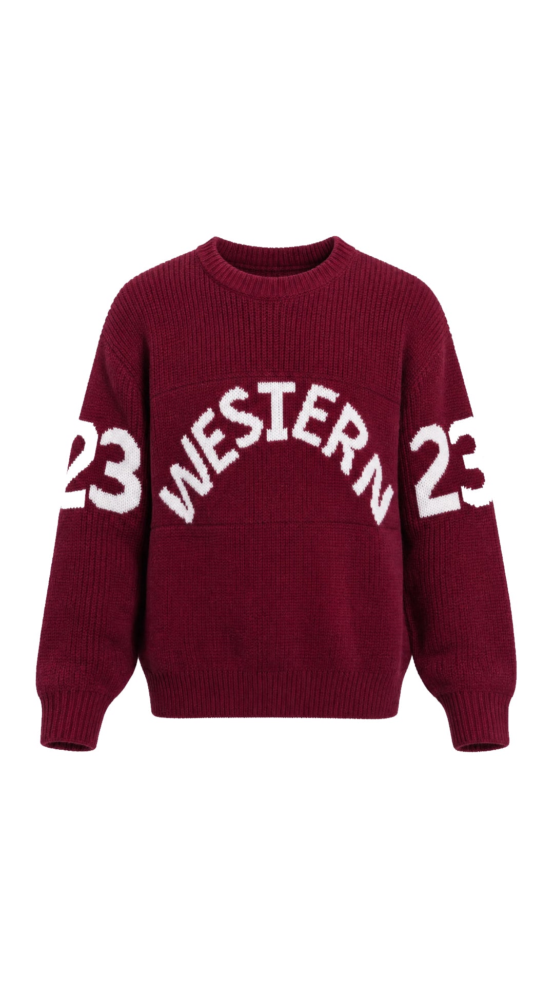 BORDO WESTERN DESENLİ TRİKO KAZAK 25K-036