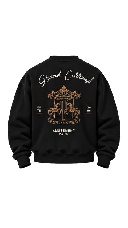 ATLI KARINCA BASKI DETAYLI SWEAT 25K-012 SİYAH