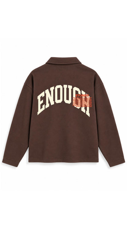 ENOUGH BASKILI POLO YAKA SWEAT 25K-066 KAHVE