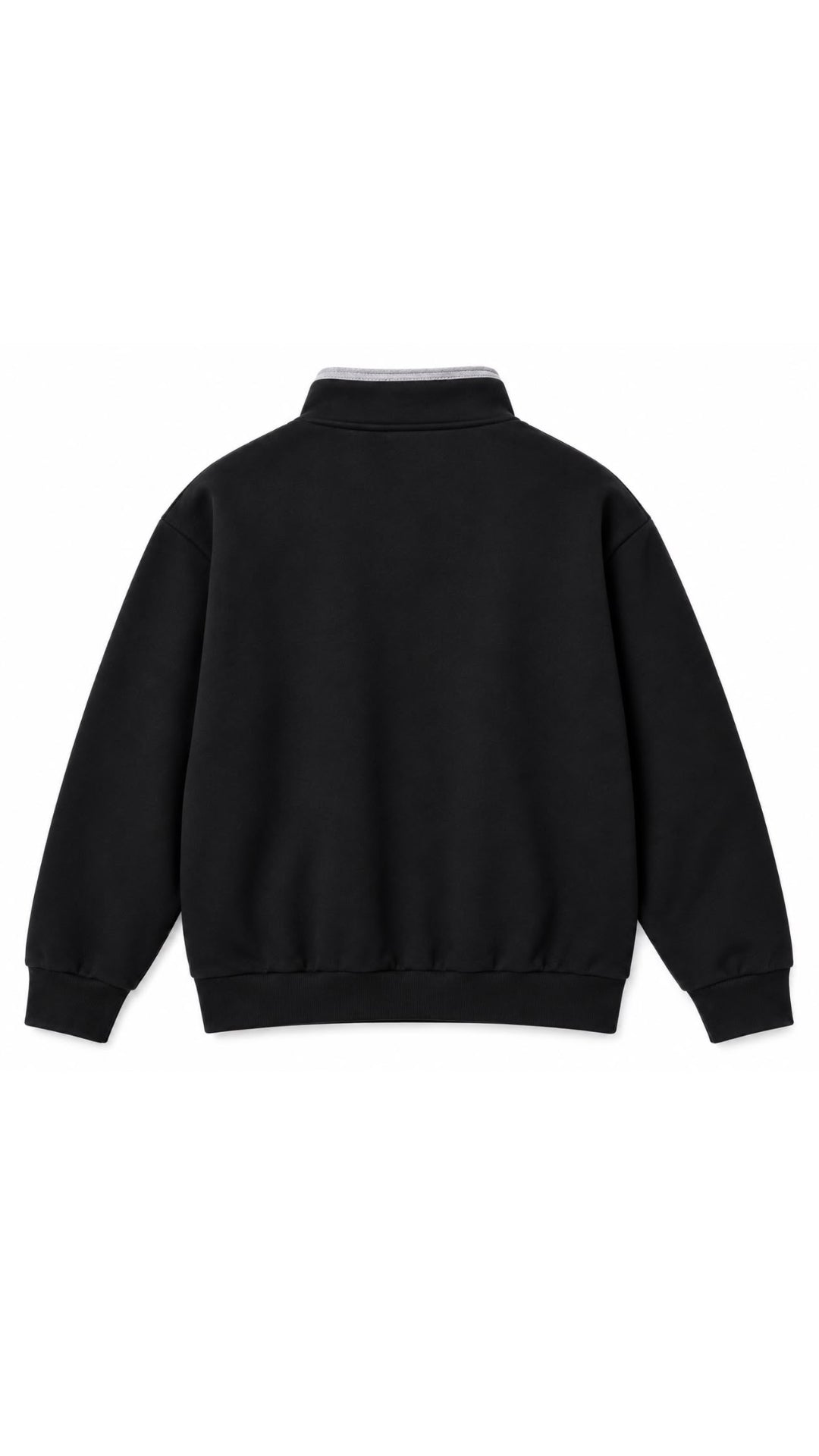 NAKIŞ DETAYLI YARIM FERMUARLI SWEAT 25K-095 SİYAH