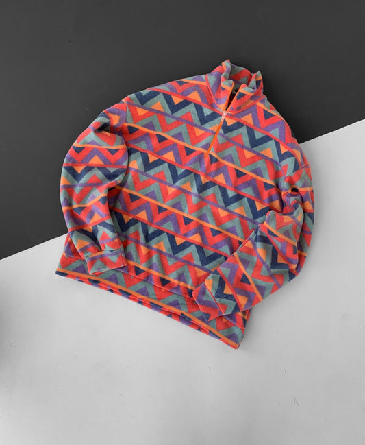 Çok Renkli Yarım Fermuarlı Polar