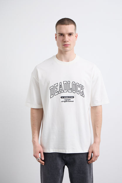 Design Studio Nakış Detaylı Beyaz T-shirt