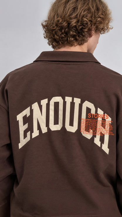 ENOUGH BASKILI POLO YAKA SWEAT 25K-066 KAHVE