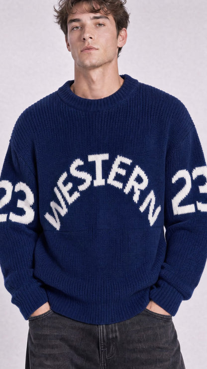 WESTERN DESENLİ TRİKO KAZAK 25K-036