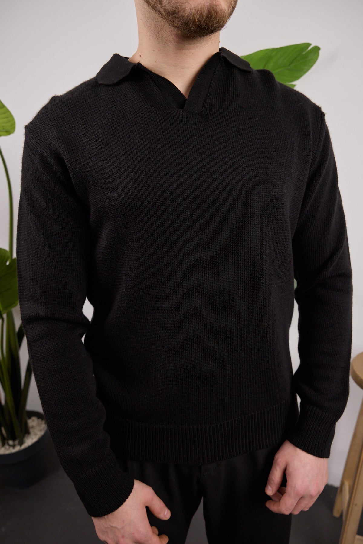 Polo Yaka Kazak Siyah