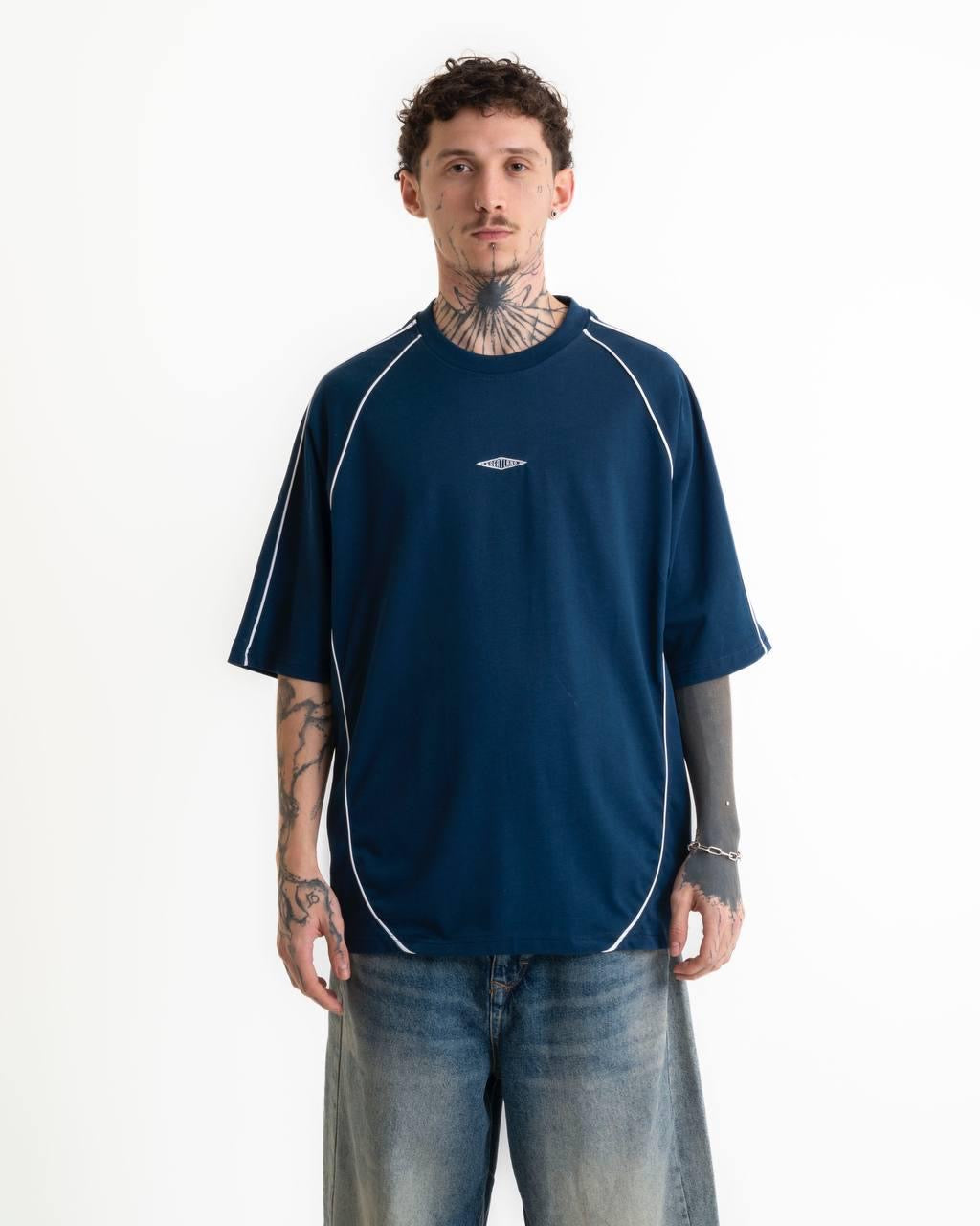 Greatland Nakışlı Oversize T-shirt - İndigo