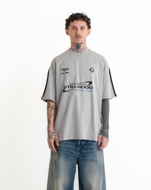 Still Good Baskılı Oversize T-shirt - Gri