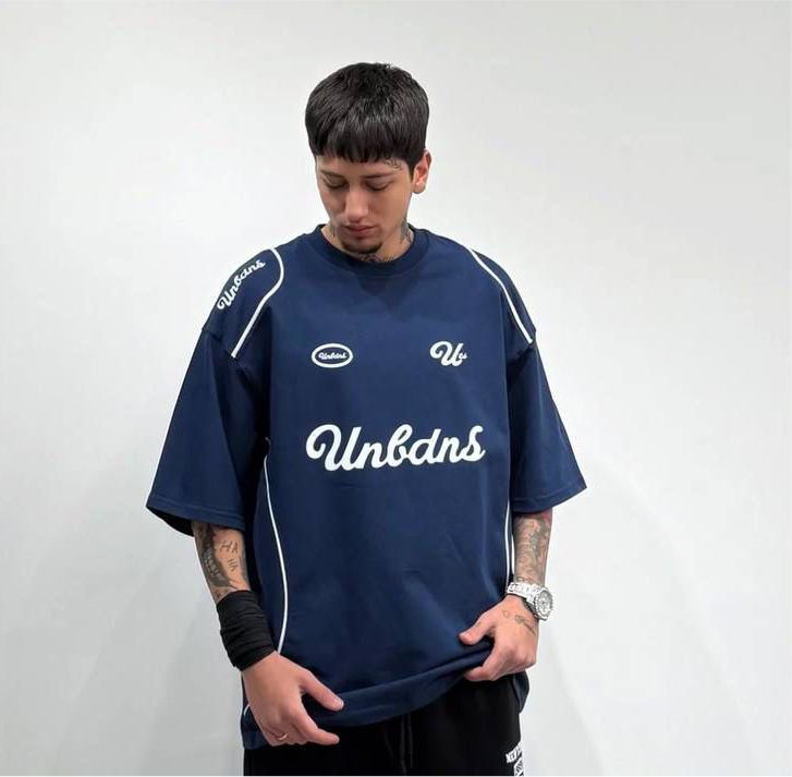 Unbdns Baskılı Oversize T-shirt - Lacivert