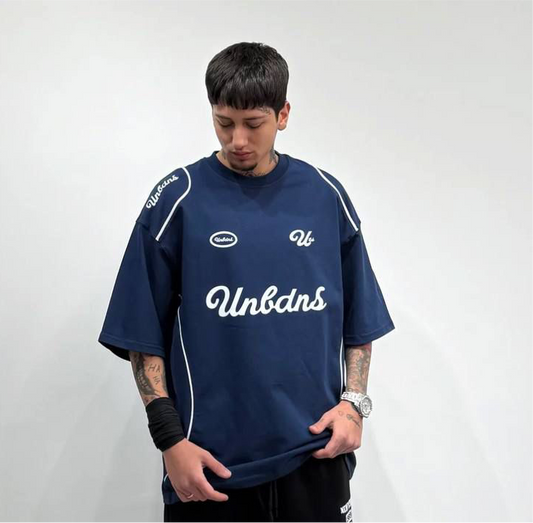 Unbdns Baskılı Oversize T-shirt - Lacivert