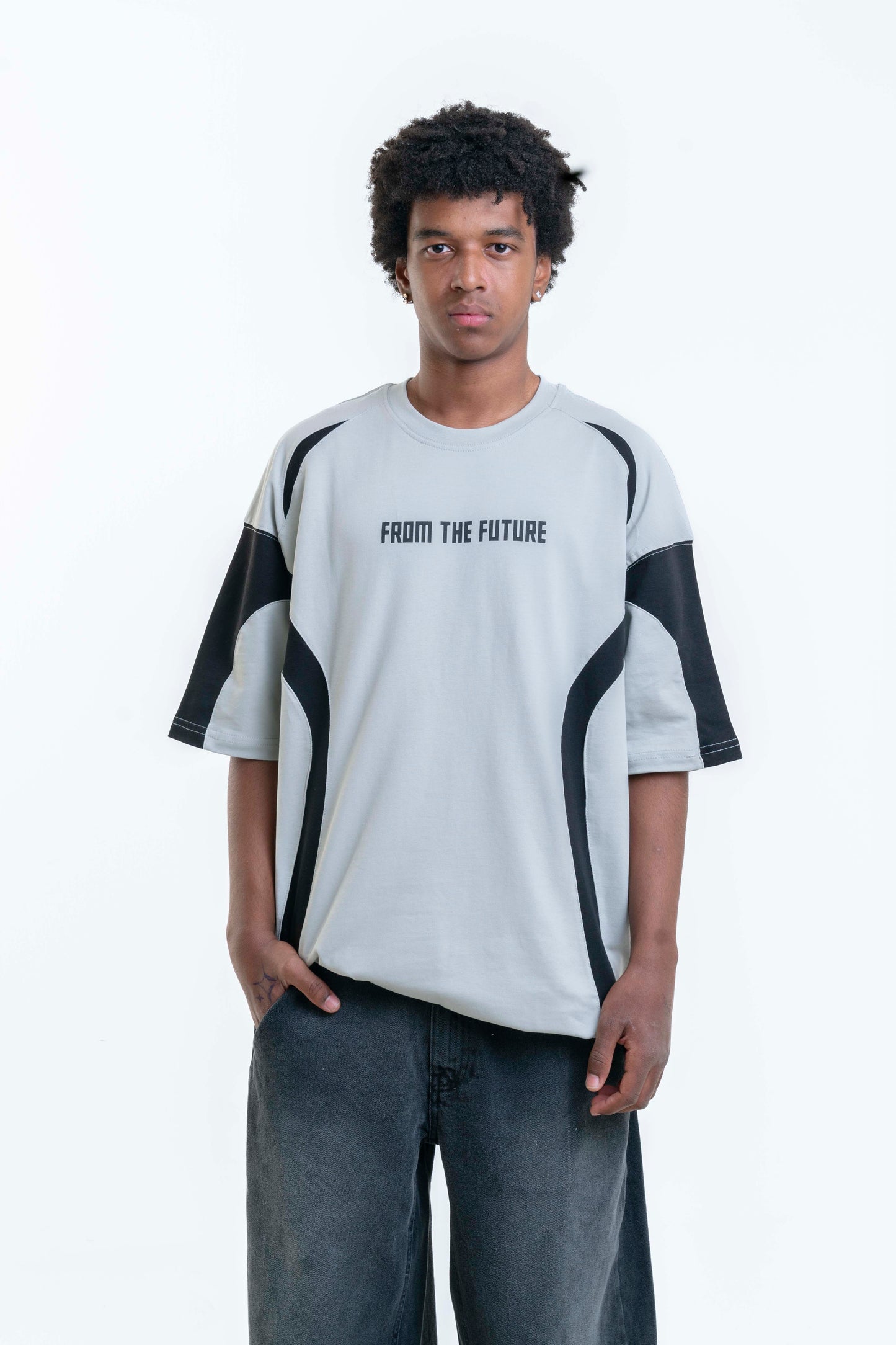 Future Oversize Tişört - Gri