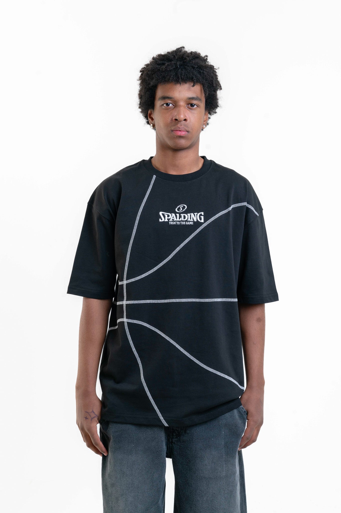 Spalding Basketbol Oversize Tişört - Siyah