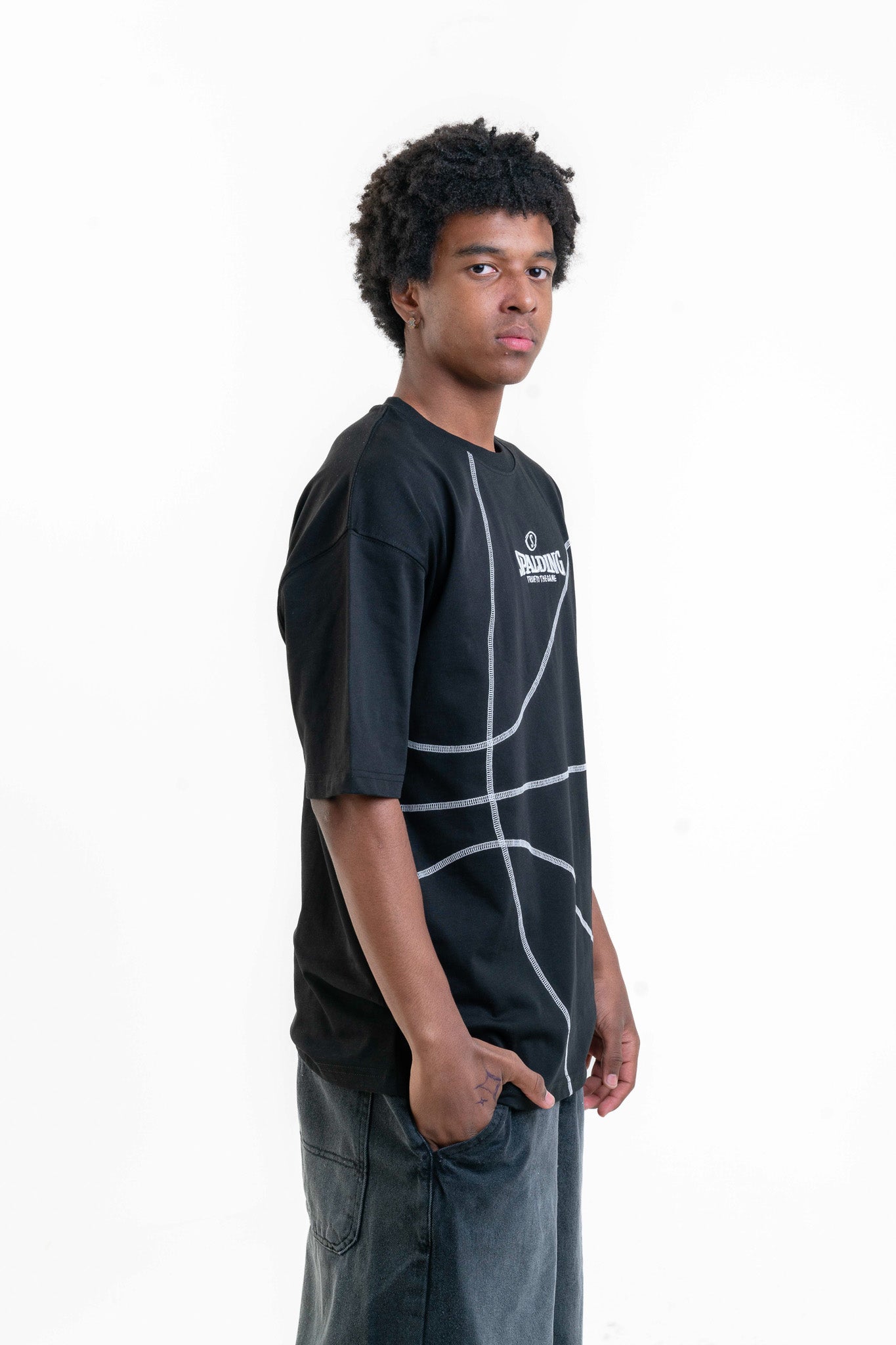 Spalding Basketbol Oversize Tişört - Siyah