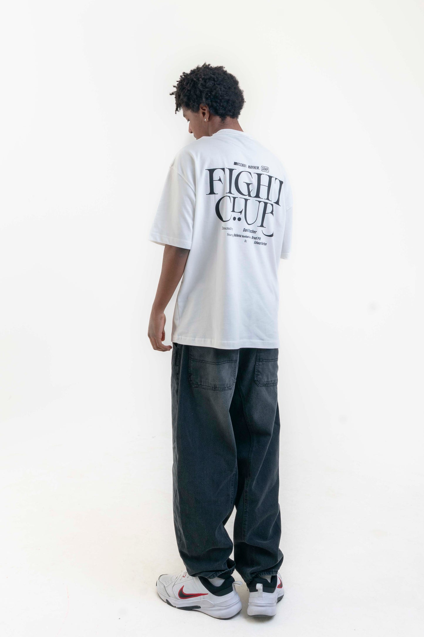 Fight Club Oversize Tişört - Beyaz