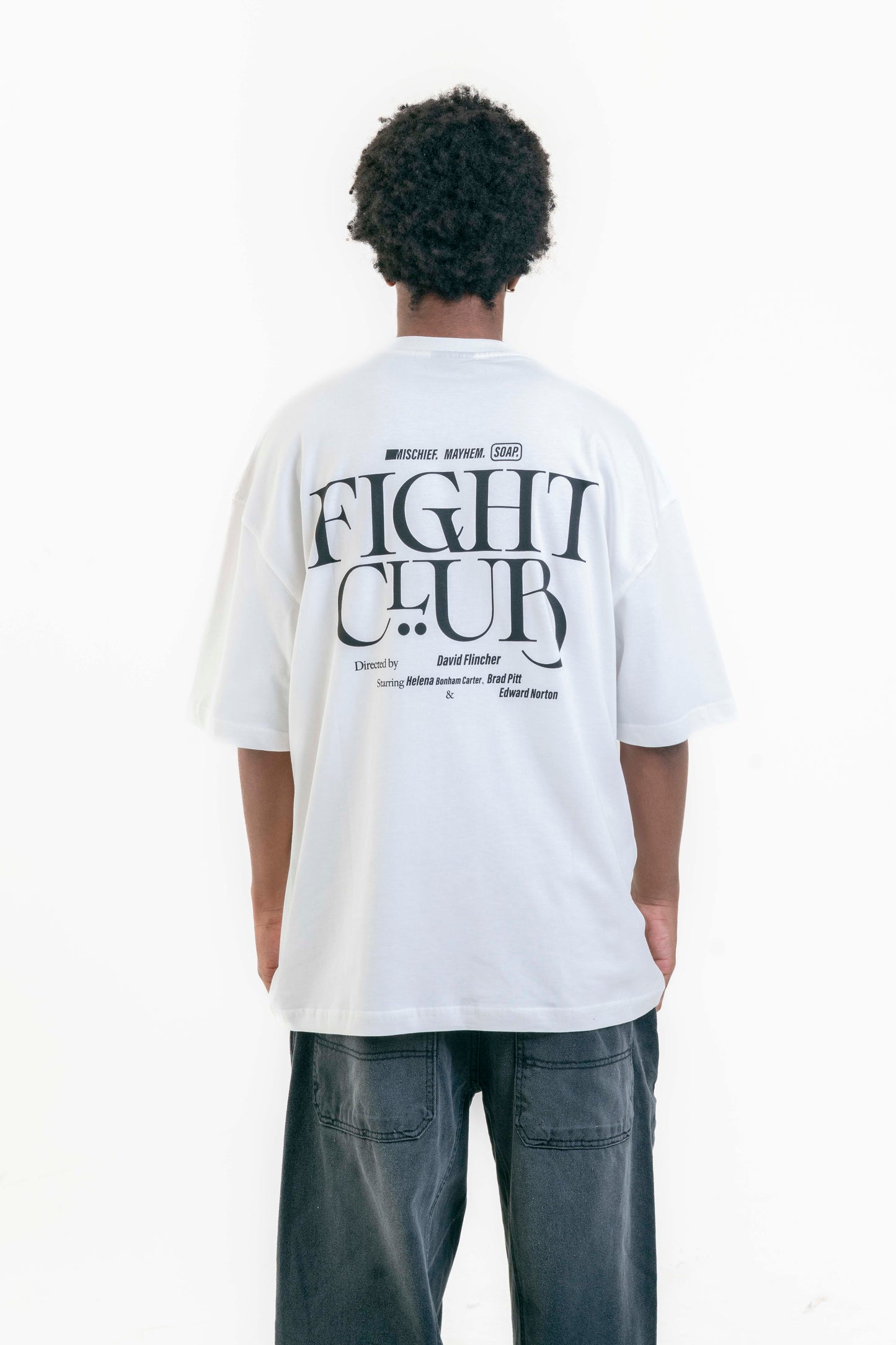 Fight Club Oversize Tişört - Beyaz
