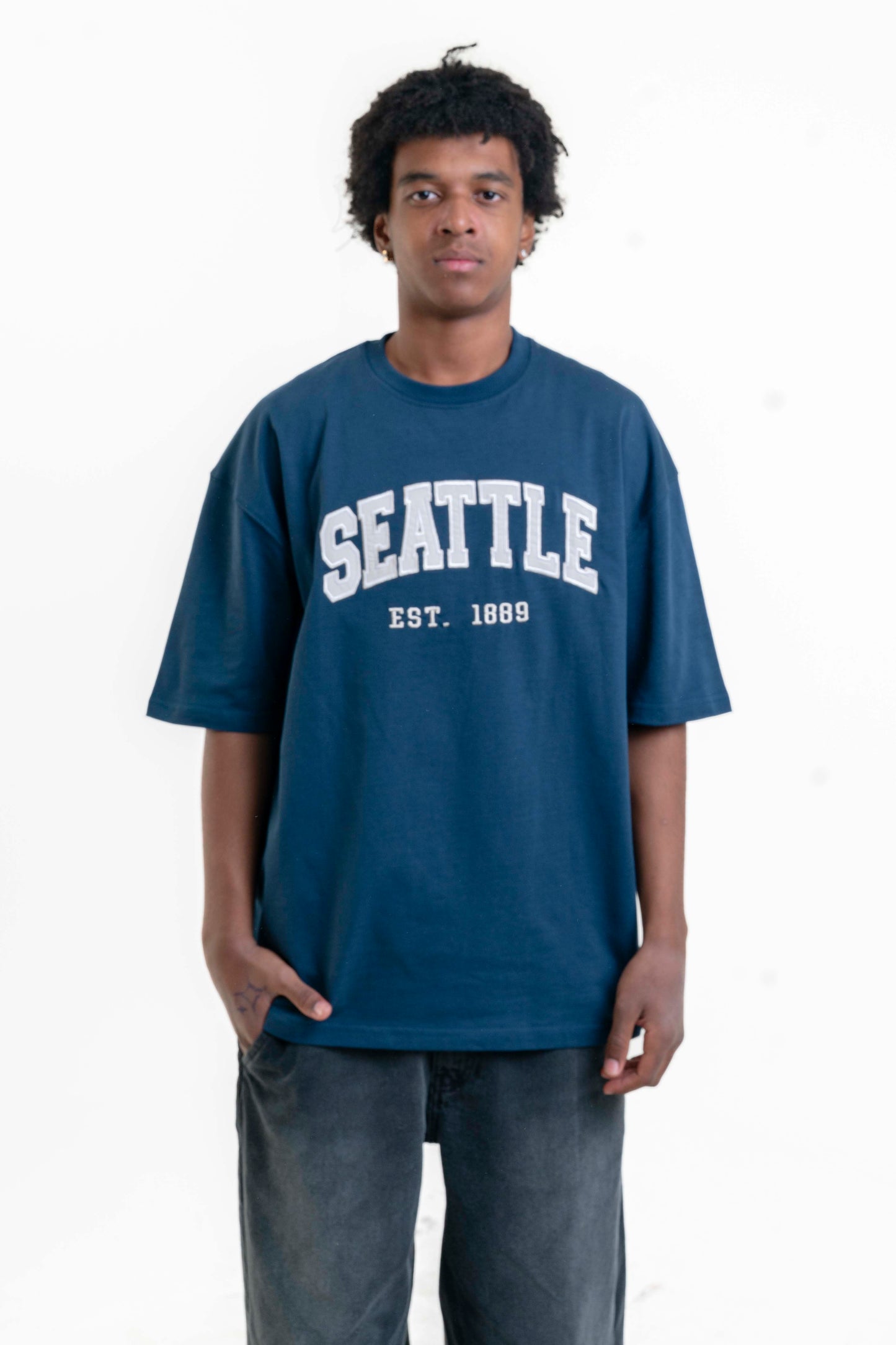 Seattle College Oversize T-Shirt - Lacivert