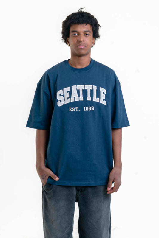 Seattle College Oversize T-Shirt - Lacivert