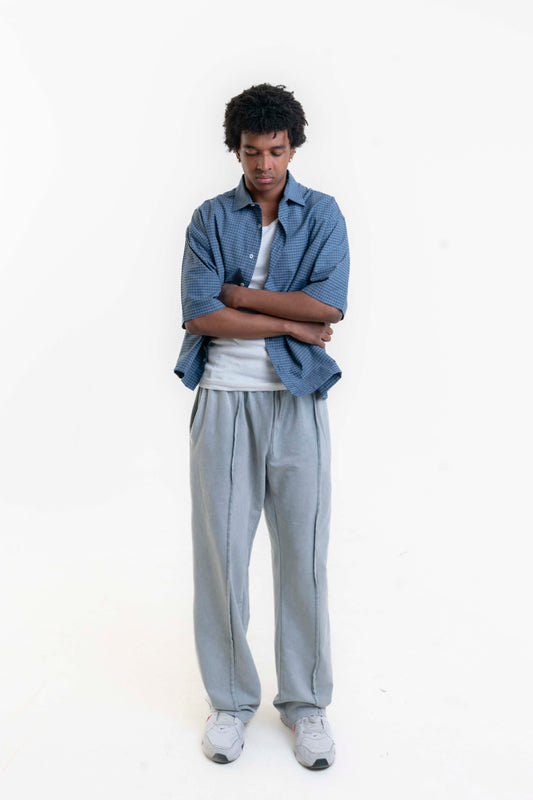 Stone Fade Oversize Eşofman Altı - Açık Gri