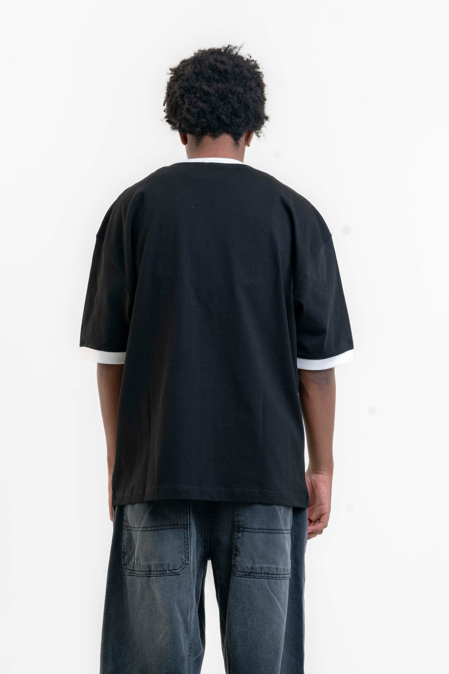 CHIO Baskılı Oversize T-shirt - Siyah/Beyaz