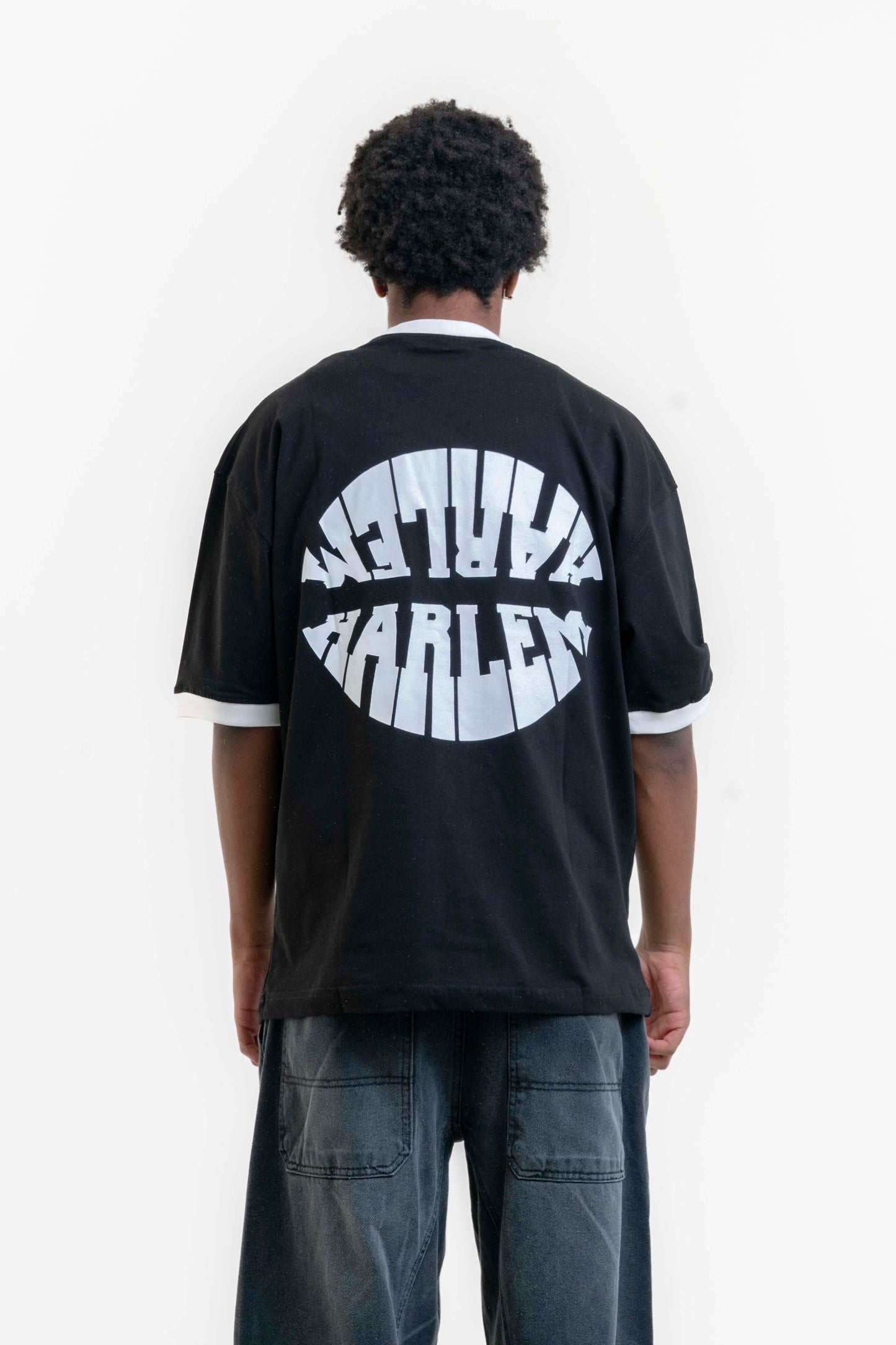 Harlem Street Oversize T-shirt - Siyah/Beyaz