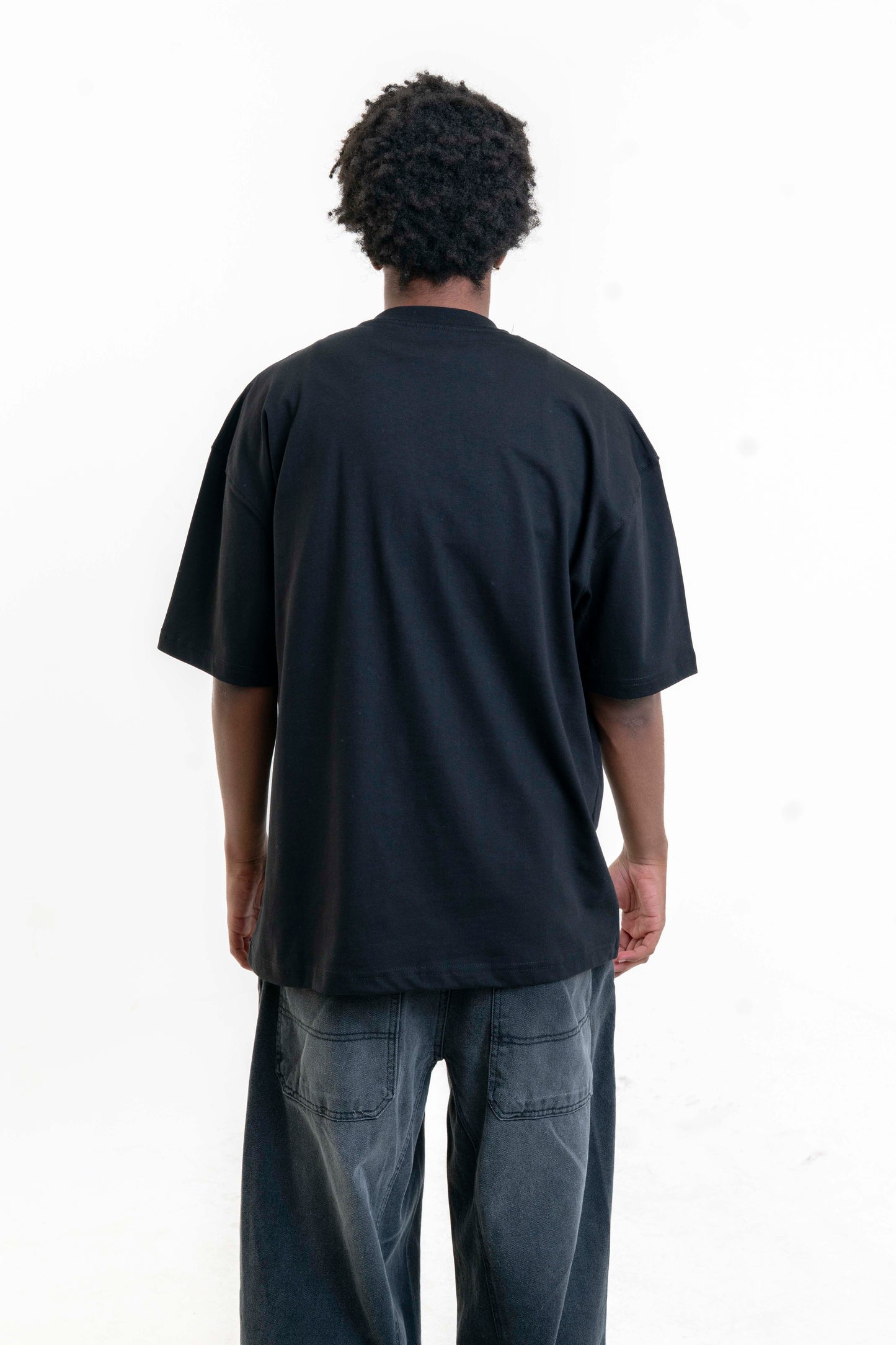 Deadlock Taş Detaylı Oversize T-shirt - Siyah/Mavi