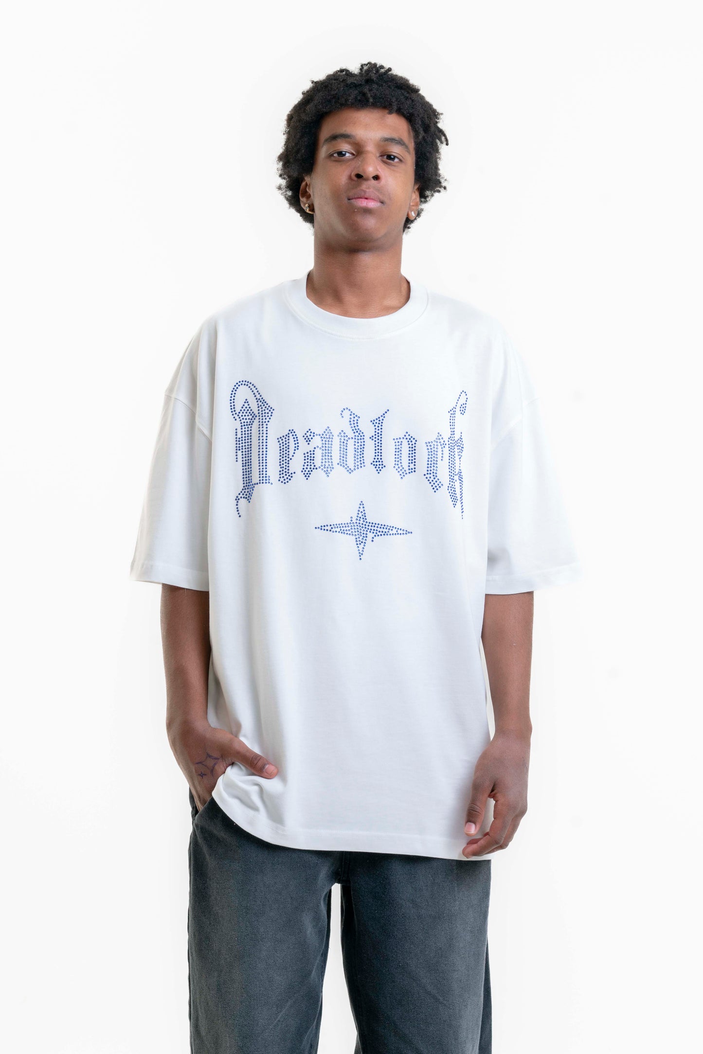 Deadlock Taş Detaylı Oversize T-shirt