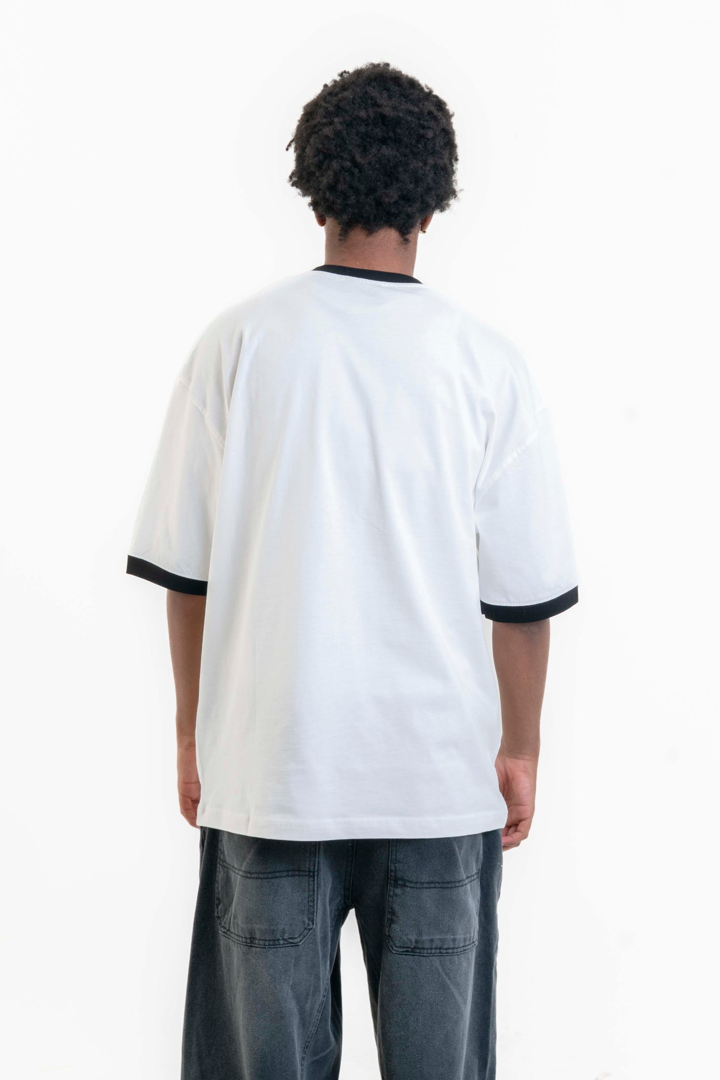 CHIO Oversize T-shirt - Beyaz/Siyah