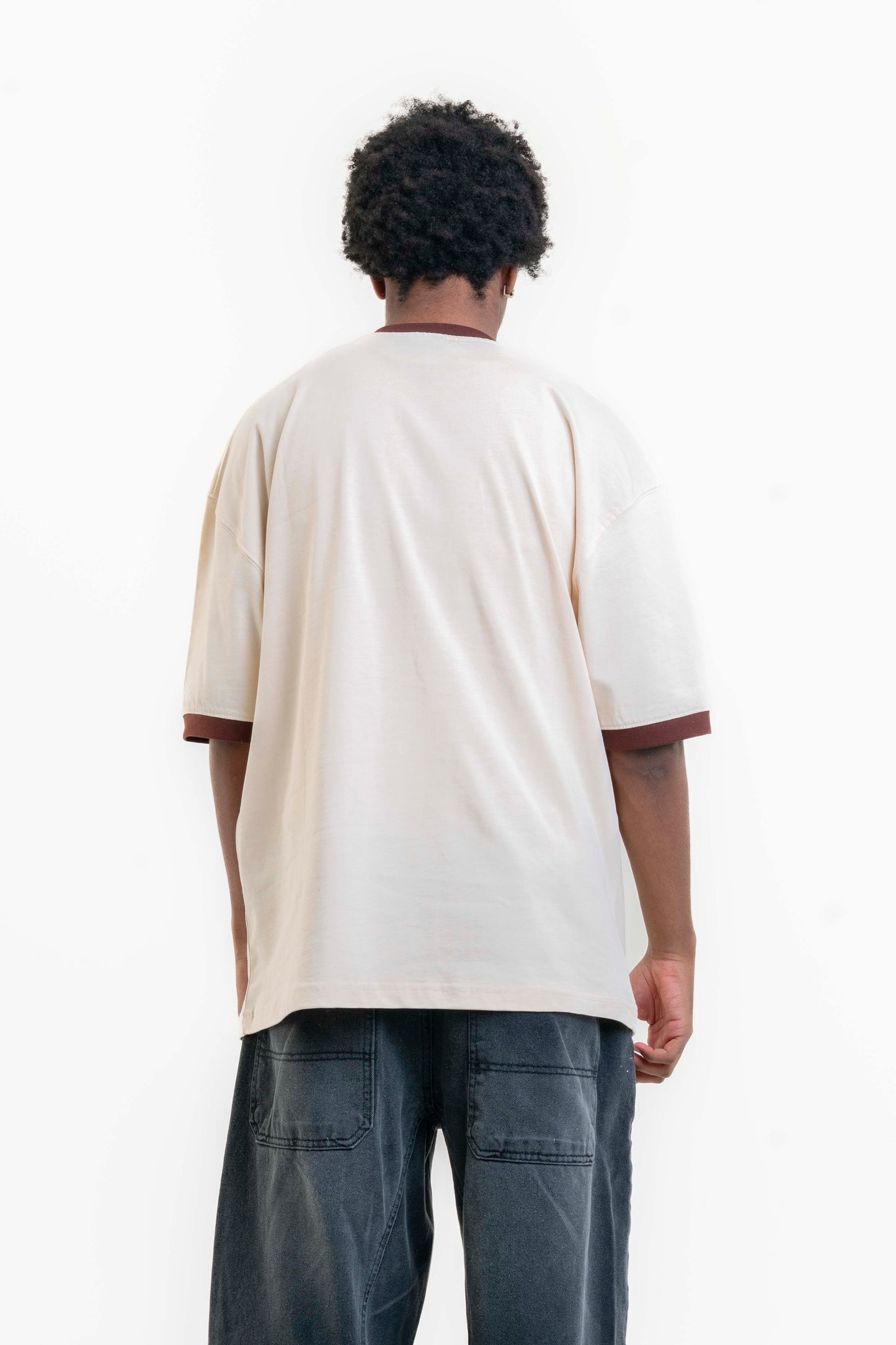 CHIO Oversize T-shirt - Ekru/Kahverengi