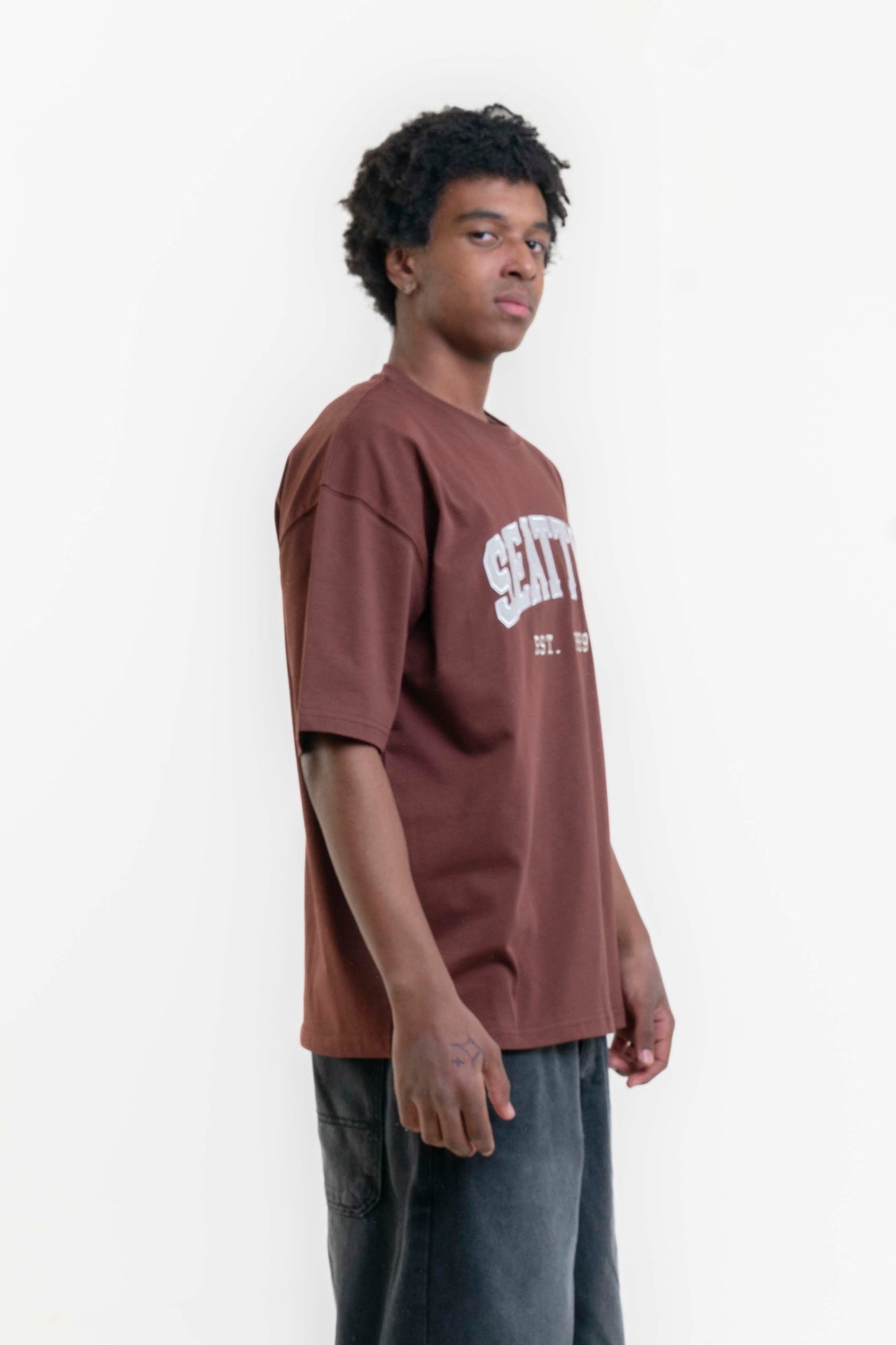 Seattle Oversize T-shirt - Kahverengi