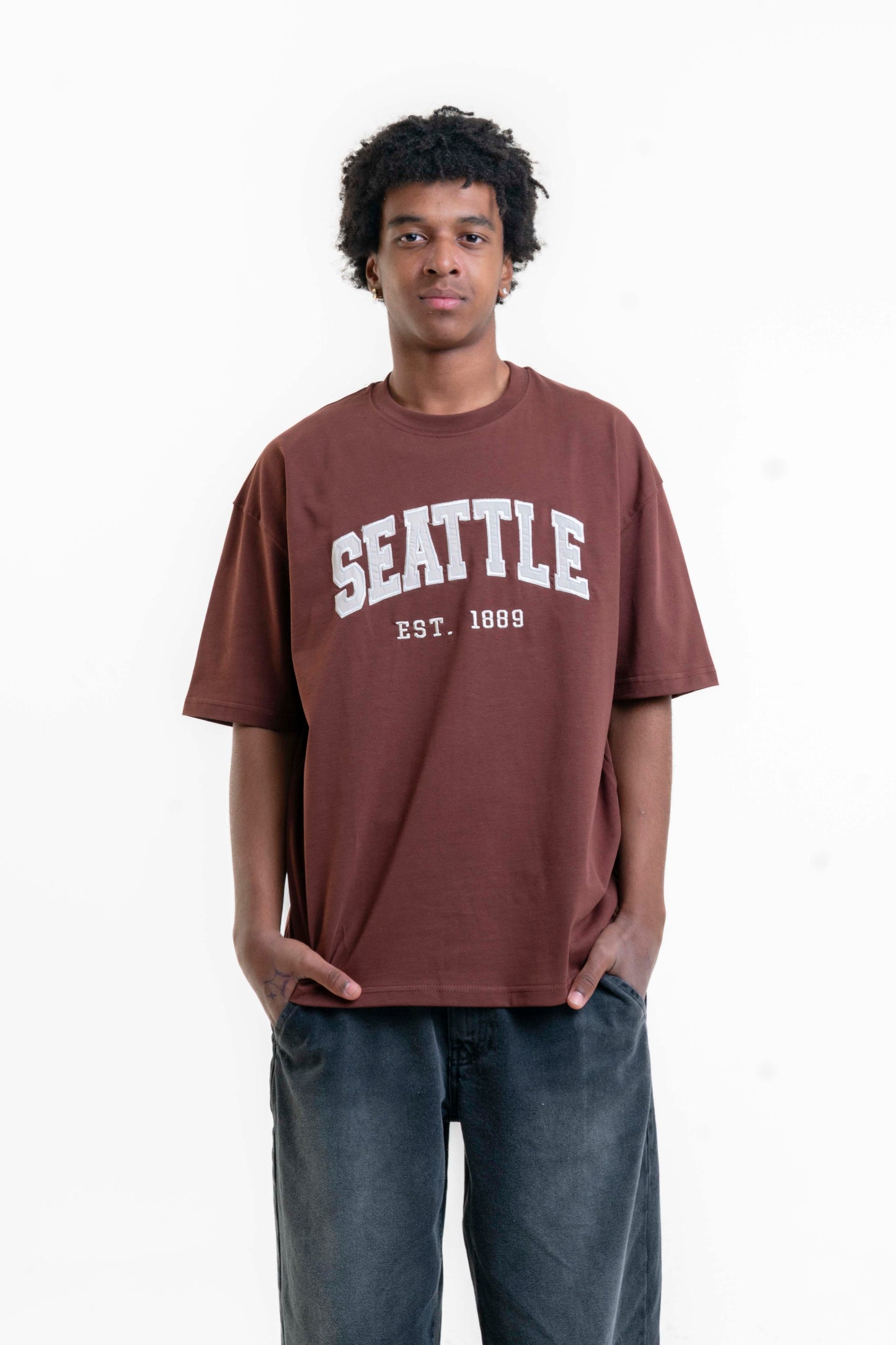 Seattle Oversize T-shirt - Kahverengi